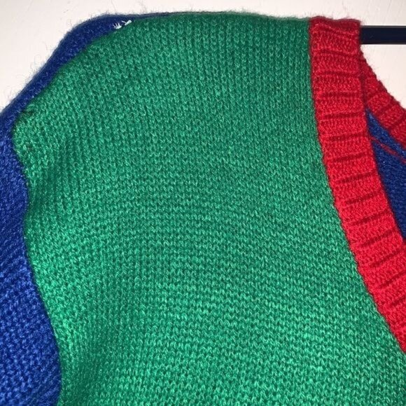 Jolly Sweaters Christmas Sweater XL Gift Bow Design Red/Green/Blue Long Sleeve - Picture 5 of 9